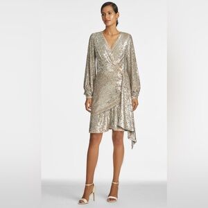 Sequin Mini Wrap Dress